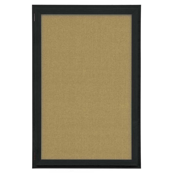 Indoor Enclosed Combo Board, 72"x36", Satin Frame/Grey & Burgundy